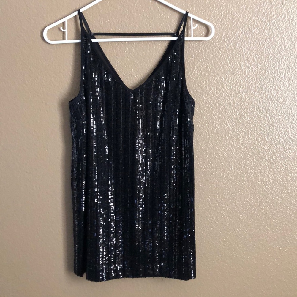 Sequin cami in black by 1. State xs